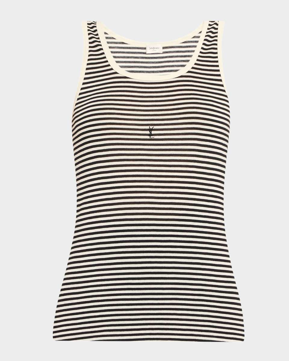 YSL Logo Striped Tank Top